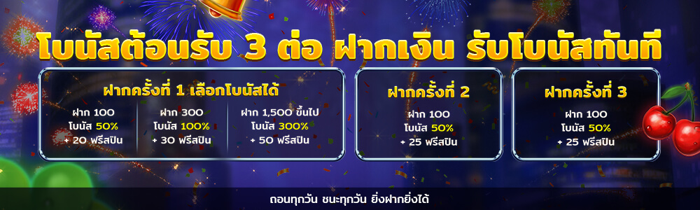 รับโบนัสต้อนรับฟรี 300 บาท จาก Happyluke Thai Slot